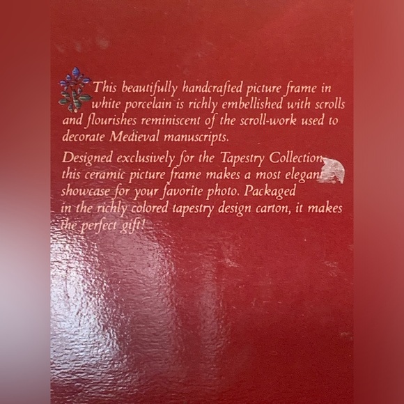 The Tapestry Collection by Avon 1981 Frame Porcelain 3.5 By 5 (holds 3x4 pic) - Picture 2 of 13